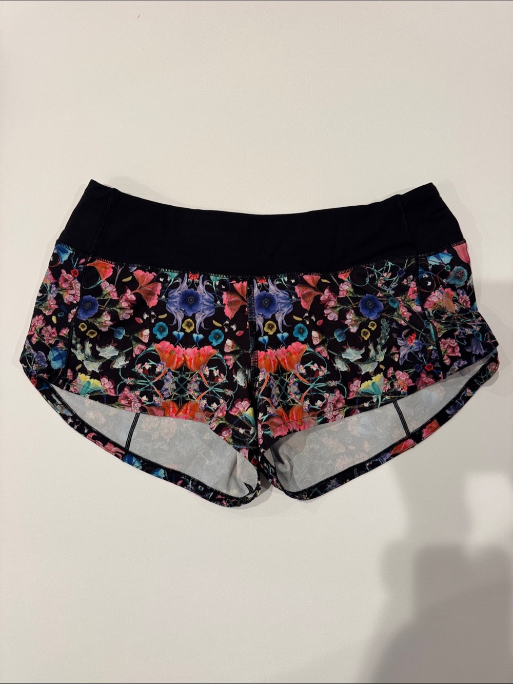 lululemon athletica Black Floral Print Athletic Shorts